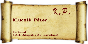 Klucsik Péter névjegykártya
